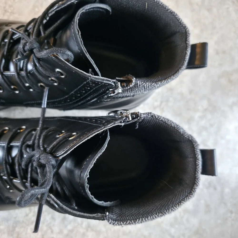 Bruno Marc Side Zip Black Faux Leather Dress Chukka Boots Mens Size 14 Gentleman